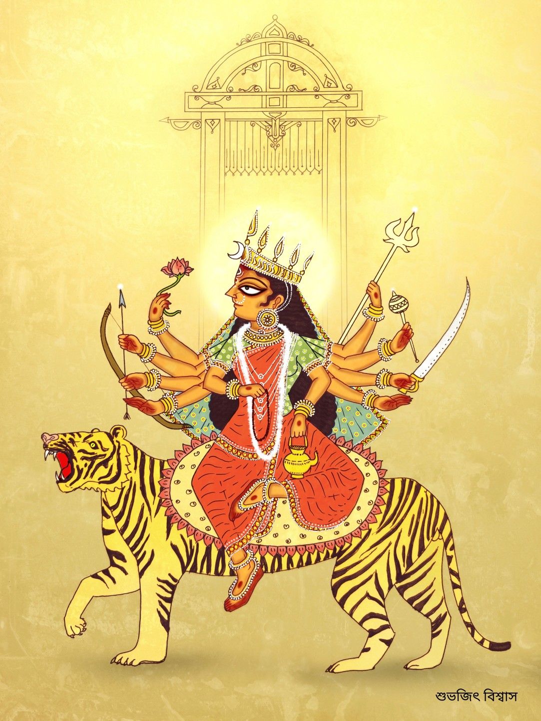 Chandraghanta Devi Navratri Day 3 Worship – Tithi, Bhog, Flowers, Mantra, Stotra, Stuti, Dhyan, Prarthana & Aarti Guide - featured image