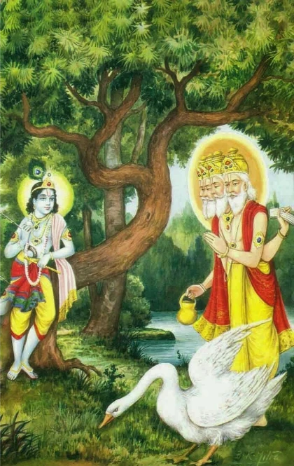 Wallpaper Image for 'Brahma Samhita (ब्रह्म संहिता श्लोक) Sanskrit Lyrics, Prayer To Shri Krishna Before Creation of Universe'