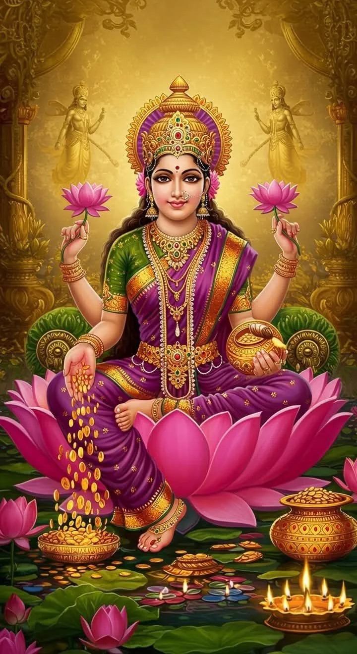 श्री महालक्ष्मी अष्टोत्तर शतनामावली (देवी लक्ष्मी के १०८ नाम) - Shri Mahalakshmi Ashtottara Shatanamavali (108 Names of Goddess Lakshmi) Sanskrit Lyrics