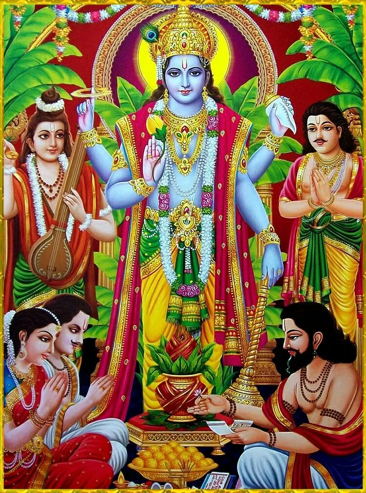 श्री सत्यनारायण अष्टोत्तर शतनामावली (भगवान विष्णु रूप सत्यनारायण के १०८ नाम) - Shri Satyanarayana Ashtottara Shatanamavali (108 Names of Vishnu Roopa) Sanskrit Lyrics