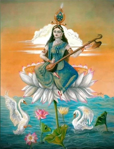 Wallpaper Image for 'सरस्वती शारदा प्रार्थना (आदि शंकराचार्य कृत) - Sharda Prathna Sanskrit Lyrics'