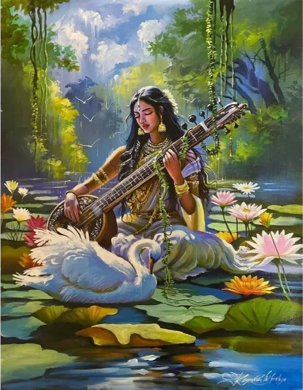 Wallpaper Image for 'सरस्वती कवच स्तोत्र - Saraswati Kavach Stotram Sanskrit Lyrics'
