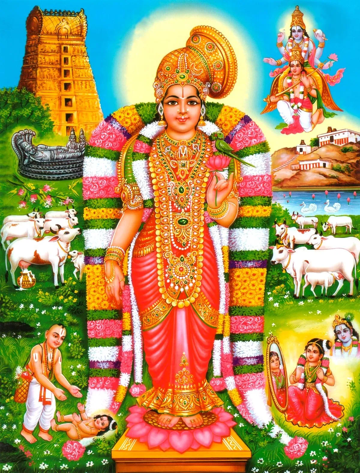 गोदा देवी अष्टोत्तरशतनाम स्तोत्र (धरती माता अवतार अंडाल के १०८ नाम) - Goda Devi Ashtottara Shatanama Stotram (108 Names of Bhumi Avatar Andal) Sanskrit Lyrics