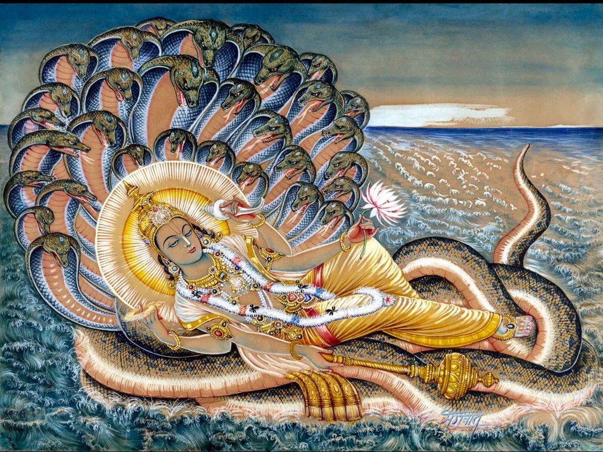 श्री विष्णु अष्टोत्तर शतनामावली (१०८ नाम) (विष्णु पुराण) - Shri Vishnu Ashtottara Shatanamavali (108 Names) (Vishnu Puran) Sanskrit Lyrics